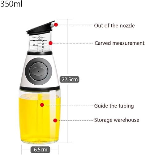 Feliciay Olive De Distributeur D'Huile Bouteilles Distribution Pots Vinaigre Cuisine D'Olive Flacon Pour Et Vinaigrette Becs Anti-Goutte Mesure Cuisson LéGumes éChelle (Argent, 12,3 Oz Ml/350 Ml) - Nail Gallerys