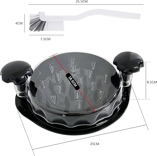 1 hachoir à viande, 1 brosse de nettoyage à angle droit, hachoir manuel, hachoir à viande, outil de coupe de viande, broyeur de poulet (noir) - Nail Gallerys