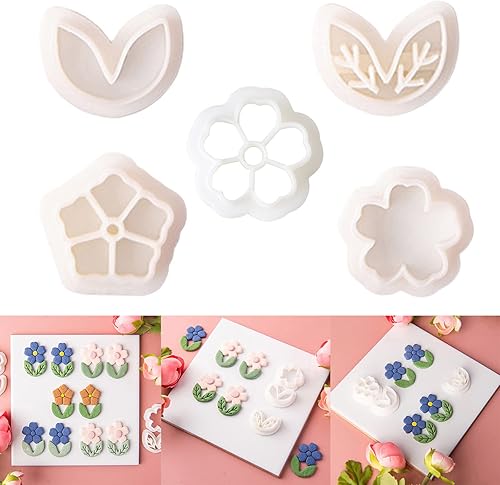 LARUISEE Emporte-pièce pour boucles d'oreilles en argile - Outil de gaufrage - Mini fleur - Pour la fabrication de bijoux - Petit modèle - Nail Gallerys