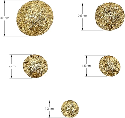 Oblique Unique® Boules de polystyrène dorées - Décoration de table pour Noël - Pour bricolage avec les enfants - Nail Gallerys