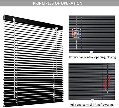 Stores Vénitiens En Aluminium 45cm,60cm,75cm,90cm,105cm,120cm,135cm,150cm,Store Horizontaux Occultants,Stores En Aluminium Métal Noir,Anti-U Vétanche Réglage De La Lumière,WxH-40x100cm/15.7x39in - Nail Gallerys