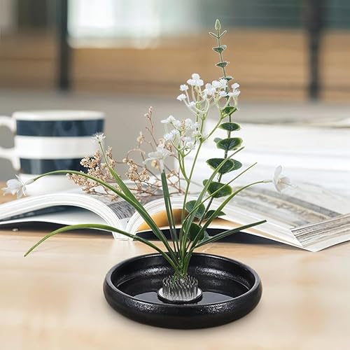 Feriany Lot de vases Ikebana plats en céramique avec 1,8 outil de redressement d'aiguille grenouille - Nail Gallerys