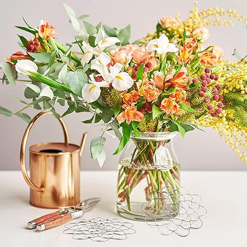 Dranng Grille Florale pour Vase | Fixateur De Grille De Fleurs en Acier Inoxydable 3 Pièces, Anneau D'insertion Florale, Arrangement De Coupe De Fleurs - Nail Gallerys