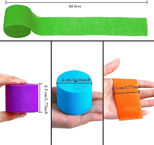 Serpentins en Papier Crépon 8 Couleurs Papier Décoratif 4,5 cm x 25m Banderoles de Fête Papier Crépon pour Fête Papier pour Arts Créatifs Décorations de Fête pour Anniversaire Marriage (8 Rouleaux) - Nail Gallerys