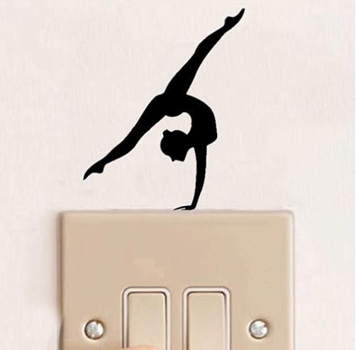 1pc Home Décor De Gymnastique Personnalité Autocollant Mural Vinyle Commutateur Decal - Nail Gallerys