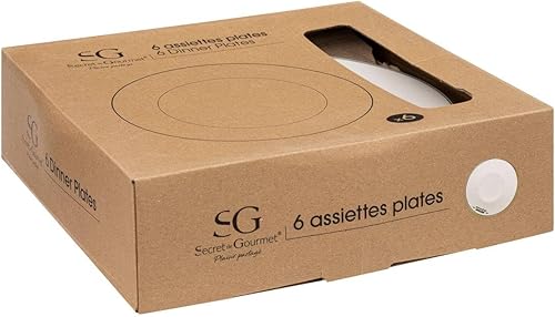 Lot De 6 Assiettes Plates Bistrot En Porcelaine - D 26 Cm - Nail Gallerys