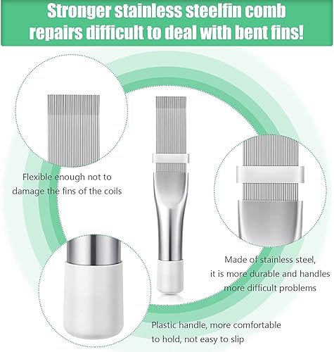 2 Pièces Peigne à Ailettes de Climatiseur, Redresseur D'ailettes à Peigne AC, Kit D'accessoires de Nettoyage de Radiateur à Condenseur AC (Blanc) - Nail Gallerys