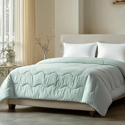 Zelesta Couette rafraîchissante - Cooling Blanket - Couette d'été sans Housse - Couverture rafraîchissante - Couette ajustée - (Mint Green, 240x200 cm) - Nail Gallerys