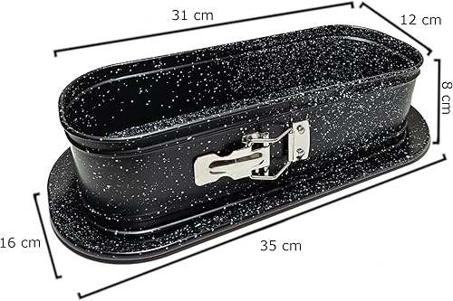 EliteHoff Moule à charnière rectangulaire - Moule à gâteau carré - Avec revêtement antiadhésif - Anti-fuite - Rectangulaire - 35 x 24 cm - Nail Gallerys