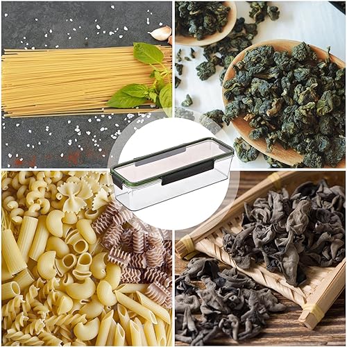 Récipient de rangement pour pâtes – Boîte de rangement pour spaghettis en verre hermétique avec couvercle en bambou - Nail Gallerys