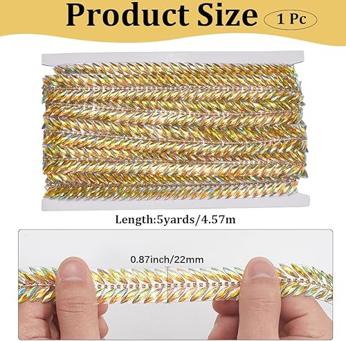 CABODYALS Ruban Adhésif Thermofusible Simple Face avec Strass Dorés de 4.57 m pour Couture Fabrication de Bijoux Décoration de Robe de Mariée Bricolage - Nail Gallerys