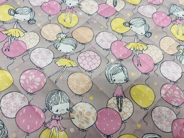 Tissu matelassé ballons, tissu popeline 100 % coton, tissus pour enfants, tissu de travail et d'artisanat, tissus au mètre, 1 mètre x 150 cm - Nail Gallerys