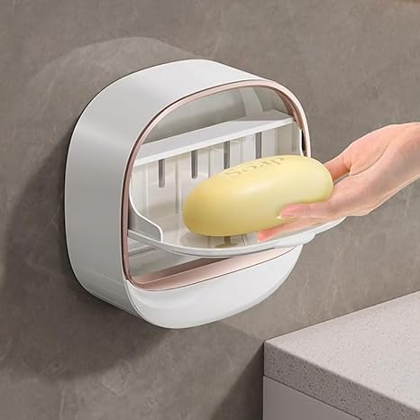 Porte - Savon imperméable à l'eau avec boîte de vidange, Porte - Savon adhésif, Support de Tige de vidange Mural (Blanc) - Nail Gallerys