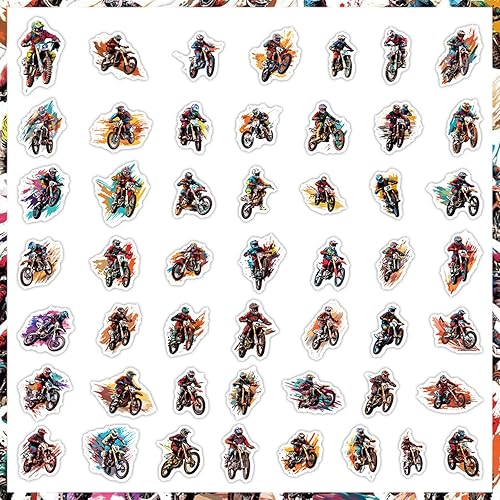 Huaxintoys Lot D'autocollants de Moto, Motocross Stickers pour Bricolage, Ordinateur Portable, Bagage, Réfrigérateur, Skateboard, Vélo, Téléphone, Décoration Graffiti, Autocollant (50 Pièces) - Nail Gallerys