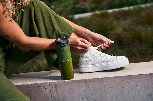 Kambukka Etna Grip, Mug de Voyage Isotherme 500 ml, Double Paroi Inox, Antifuite, Vert Olive - Nail Gallerys