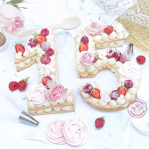 ScrapCooking - Coffret Atelier Number Cake - Kit Accessoires Pâtisserie Chiffres 0 à 9 de 21cm avec Douilles, Poches, Supports Dorés - Pour Dessert Gâteau d’Anniversaire & Fêtes - Avec Recettes - 3810 - Nail Gallerys