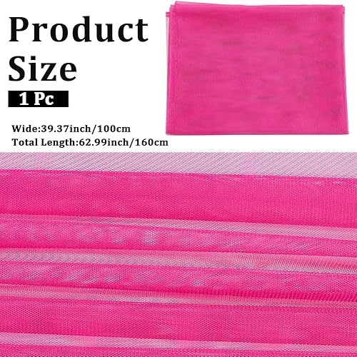 CABODYALS Tissu en Maille Filet Rose Rouge 63(5) cm Respirant en PolyesterEmpêcher Les moustiques d' Entrer au Mètre Voile de Mariage Doux Gaze Solide Tulle Transparent pour la Couture la Fabrication - Nail Gallerys