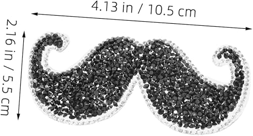 Homoyoyo Lot De 2 Grands Patchs Autocollants À Repasser Pour Jeans Vêtements Moustache Manteaux Vêtements Thermocollants À Coudre En Plastique Noir - Nail Gallerys