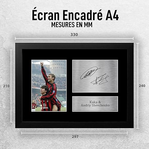 HWC Trading FR A4 Kaka & Andriy Shevchenko A C Milan Cadeaux imprimés photo autographe signée pour les fans de football et les supporters - A4 Encadré - Nail Gallerys