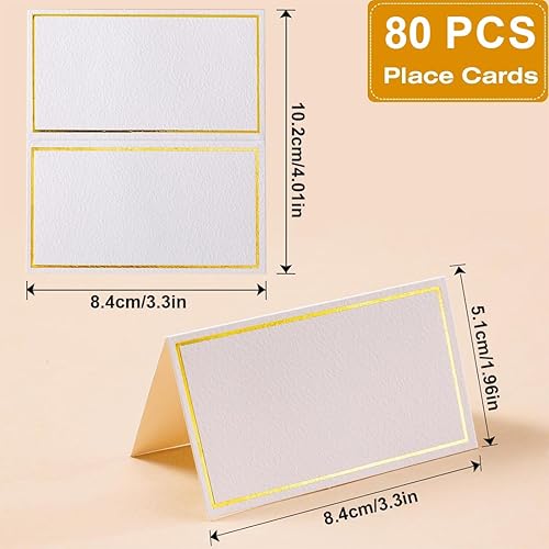 OUDQFCJ 80 pcs mariage, anniversaire, Noël, cartes de table pour la communion, les festivals, les fêtes, les baptêmes, les plans de table de mariage, les cartes de mariage (bordure dorée) - Nail Gallerys