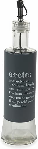 Villa d'Este Home Tivoli Ensemble d'assaisonnement d'huile, vinaigre, sel et poivre en verre et acier inoxydable, stand en acier, gris, Victionary - Nail Gallerys