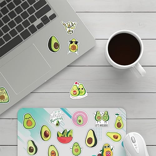 TIESOME Lot de 100 autocollants avocat en vinyle imperméable pour bouteilles d'eau, ordinateur portable, réfrigérateur, bagages, ordinateur, téléphone portable, skateboard, cadeau pour enfants - Nail Gallerys