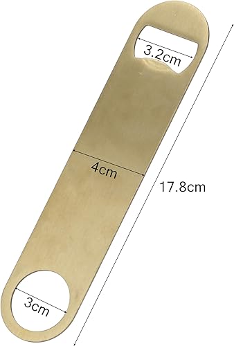 Duokon Ouvre-Bouteille, ouvre-bière, Bouteille en Acier Inoxydable Heavy Duty décapsuleur Plat, décapsuleur Bien Fait avec Long col (doré) - Nail Gallerys