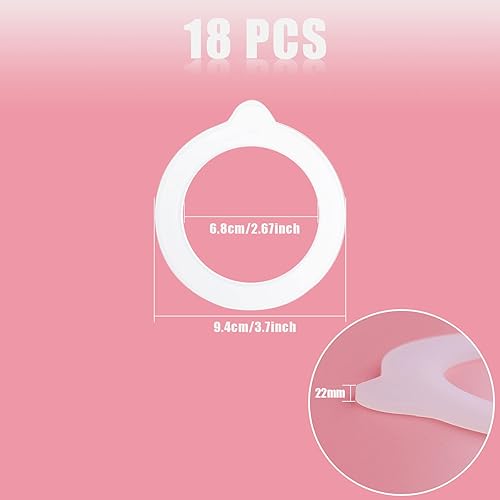 KINBOM 18 Pièces Joints de Bocal de Remplacement, Bague d'Étanchéité en Silicone Joints en Silicone pour Bocaux de Stockage Verre Scellé Bocal (9,5cm diamètre extérieur, 6,8cm diamètre intérieur) - Nail Gallerys