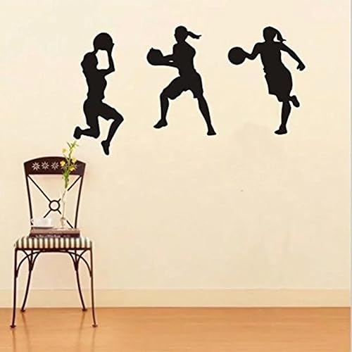 MIAOKEJIA Sticker mural noir motif basket-ball féminin, décoration pour chambre à coucher, salon, chambre d'adolescente - Nail Gallerys