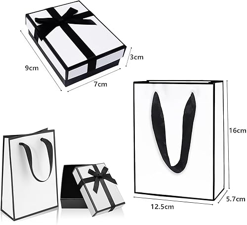 ZWWOGE 2 petite boite cadeau en papier + 2 sacs cadeaux,boite cadeau bijoux petite boite a bijoux extensibles boite bijoux cadeau Pour bracelets,boucles d'oreilles,colliers,cadeaux de bijoux (blanc) - Nail Gallerys
