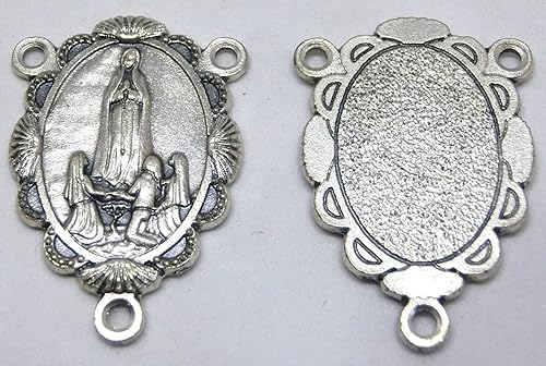GTBITALY 68.321.30 Crocire Madonna Argenté galvanisé pour chapelet de 10 pièces, mesure 3 cm - Nail Gallerys