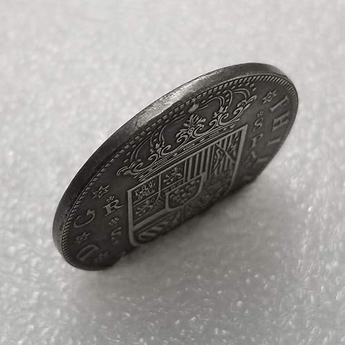 HGFYS Pièce exquise Artisanat Antique 1731 Espagnol 8 Laiton plaqué Argent Dollar en Argent Vieilli Pièce d'argent Ronde en Argent - Nail Gallerys