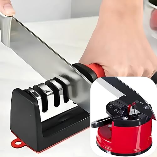 EXPERT – Lot de 2 Aiguiseurs de Couteaux 3 Étapes – Affûteurs Manuels Professionnels pour Couteaux Cuisine Inox & Céramique – Base Antidérapante, Poignée Ergonomique, Affûtage Sécurisé - Nail Gallerys