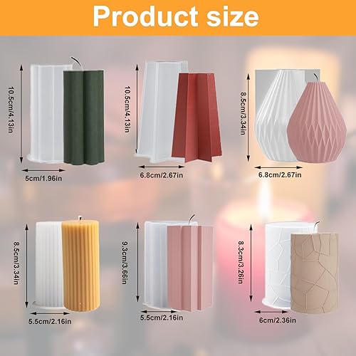 QINGYIWL4Pièces Moules à Bougies Cylindriques, 3D Kit Bougie a Faire Soi Meme,Moules à Bougie 3D DIY Moule en Silicone Moules en Silicone pour Moulage pour Bougies Parfumées au Savon de Noël - Nail Gallerys