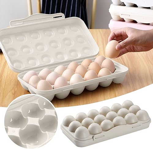 BOTCAM 18 Grid Kitchen Boîte à œufs pour réfrigérateur - Collision endommagée - Boîte de rangement pour œufs de canard - Boîte de rangement pour œufs - Cadeau 60 (C, taille unique) - Nail Gallerys