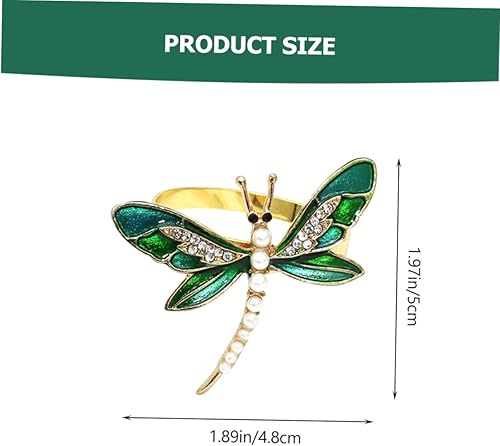 PartyKindom 2 Pièces Anneau de Serviette Libellule en Forme de Insecte Faire la fête clé The Holiday accesoire Cuisine Boucles de Serviette délicates Ronds de Serviette Libellule Alliage Green - Nail Gallerys