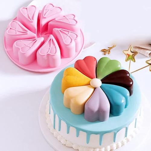 XiaoShenLu Moules à gâteau en Mousse française en Silicone, ustensiles de Cuisson 3D Moule à Bougie de Savon au Chocolat Bricolage, 8 Pouces Bourgeon de Coeur - Nail Gallerys