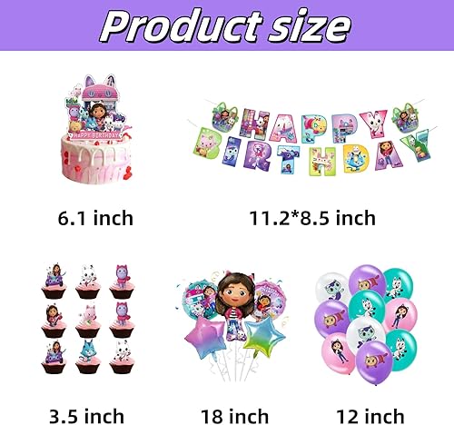 Décoration d'anniversaire de bande dessinée, ballons d'anniversaire, fille de joyeux anniversaire, gâteau de décoration de fête d'anniversaire, décoration de ballon d'anniversaire - Nail Gallerys