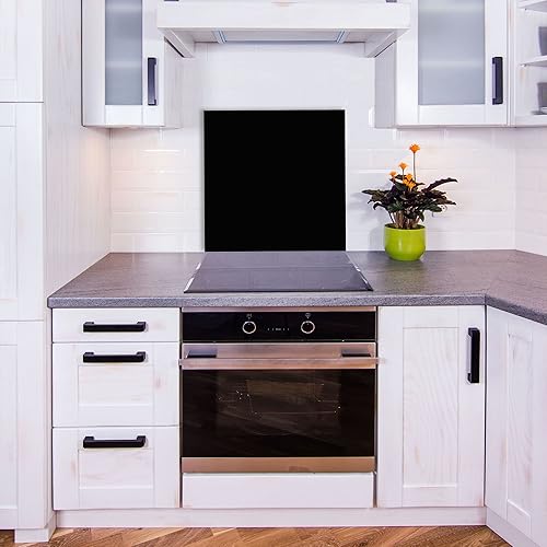 decorwelt - Protection Anti-éclaboussures en Verre - 60 x 60 cm - Protection Murale - pour Cuisine - Protection Contre Les éclaboussures - pour carrelage - Noir - Nail Gallerys