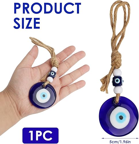 Bleu Mauvais Oeil, 1 Pièce 5cm Oeil Turc Suspendu Pendentif, Pendentif Mural, Amulette de Décoration d'Intérieur, pour Voiture Ornement Bonne Chance et Protection Accrocher au Mur - Nail Gallerys
