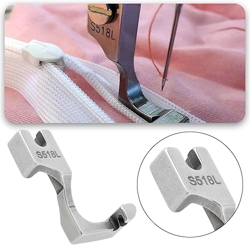 Briny River S518L Lot de 2 pieds presseur pour fermeture éclair invisible en métal Compatible avec la plupart des machines à coudre industrielles - Nail Gallerys