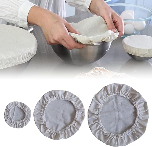 Lot de 6 housses extensibles en coton bio pour bols alimentaires non blanchis réutilisables pour petits et grands bols - Nail Gallerys