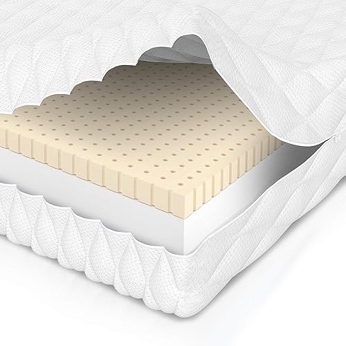 FDM Baby Classic Matelas pour Enfants 80x140 cm Mousse à Mémoire de Forme Latex Épaisseur 8 cm Fermeté H2 H3 Matelas à Deux Faces Housse Lavable Oeko-TEX Hypoallergénique - Nail Gallerys
