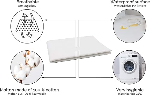 ZOLLNER Couvre-Matelas, imperméable, 90x150 cm, Blanc, Oeko-Tex - Nail Gallerys