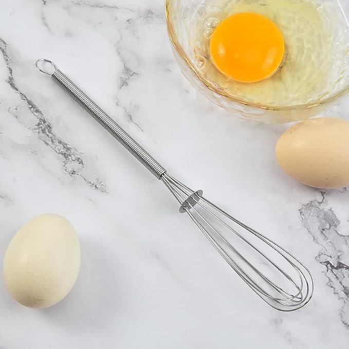 Lot de 3 fouets en acier inoxydable - Pour mélanger, fouetter, battre, mousser et mélanger - Whisk de qualité supérieure pour la cuisine, la salle à manger (argenté) - Nail Gallerys