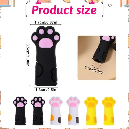 Piriuuo Lot de 6 stoppeurs d'aiguilles à tricoter en silicone en forme de patte de chat - Accessoire de tricot - Butoir de maille - Griffes de chat mignonnes - Protection des pointes d'aiguille pour - Nail Gallerys