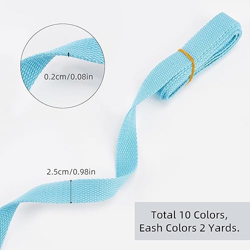 Letsinstyle 10 rouleau de Sangle en Coton Épais Sangles en Toile avec Poignées de 3/4 pouce et 20 mètres Sangles de Sac pour la Fabrication de Poignées de Sac Ceinture en Tissu Fournitures - Nail Gallerys