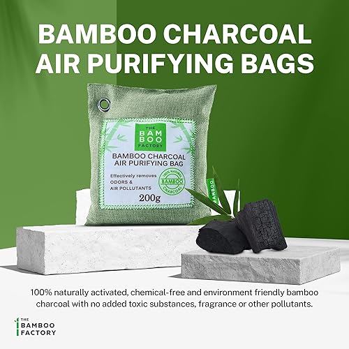 Purificateur d'air maison avec le charbon de bambou actif - Paquet de 2 absorbeur d'odeur et absorbeur d'humidité naturel pour la maison - la salle de bain et la voiture - Nail Gallerys