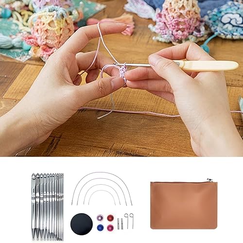 YPREWY Lot de 12 crochets tunisiens afghans à tricoter en acier inoxydable 12 tailles 3 mm à 10 mm - Nail Gallerys