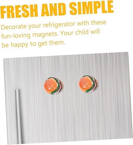TOPBATHY 2pièces Aimants Frigo Résine Forme De Burger Décorations Créatives pour Réfrigérateur Autocollants Magnétiques Adorables Et Réalistes pour Cuisine - Nail Gallerys